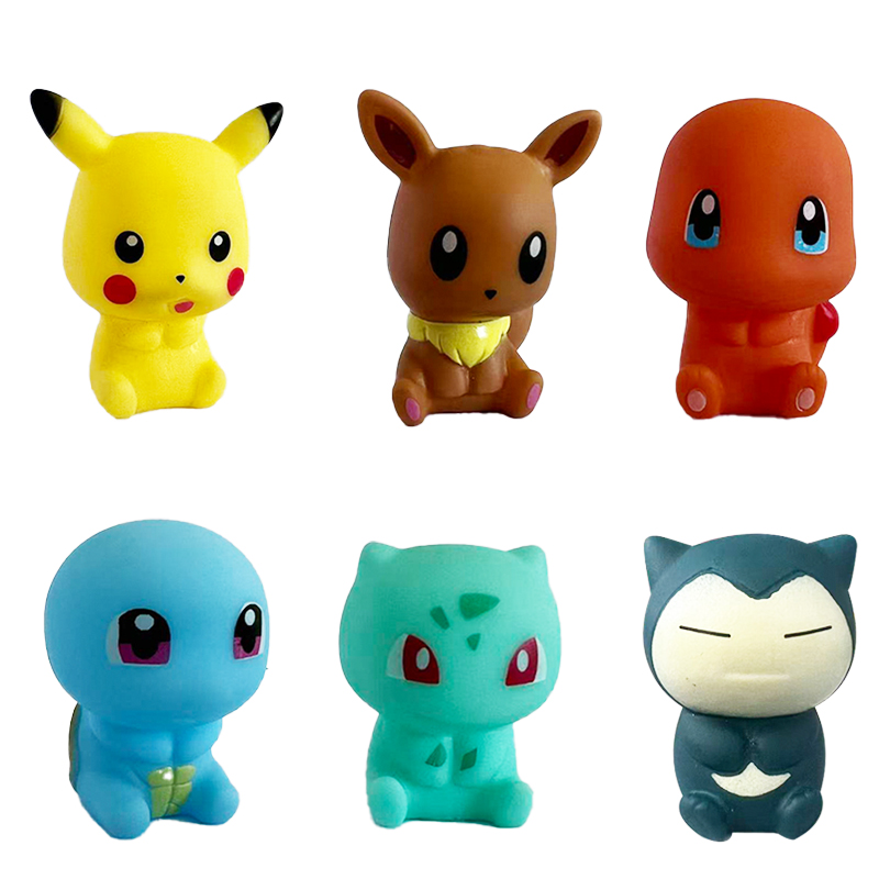 Model Kit Eevee - 6Pcs Pokemon Bath Toys Pikachu Bulbasaur